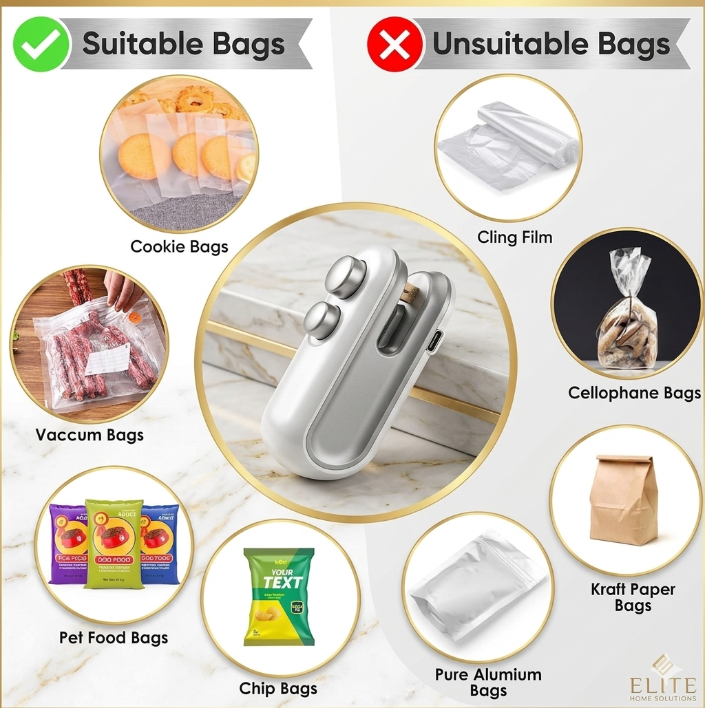 Mini USB Rechargeable Bag Sealer | Portable Food Freshness Sealing Machine