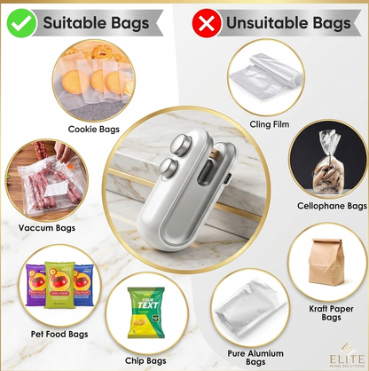 Mini USB Rechargeable Bag Sealer | Portable Food Freshness Sealing Machine