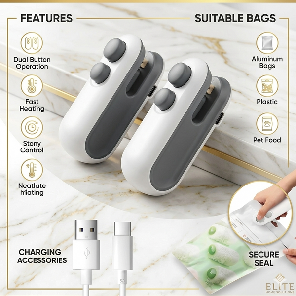 Mini USB Rechargeable Bag Sealer | Portable Food Freshness Sealing Machine