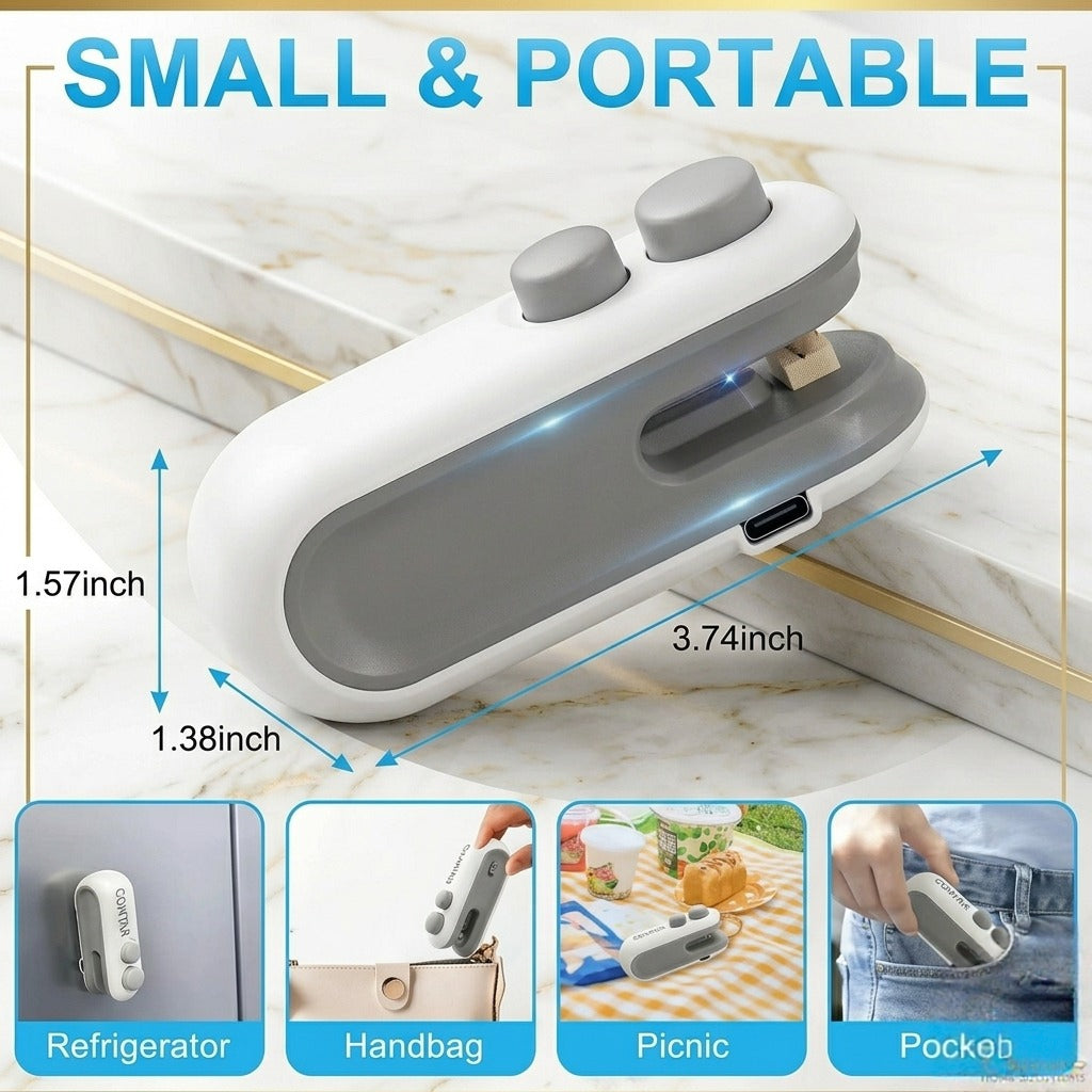 Mini USB Rechargeable Bag Sealer | Portable Food Freshness Sealing Machine