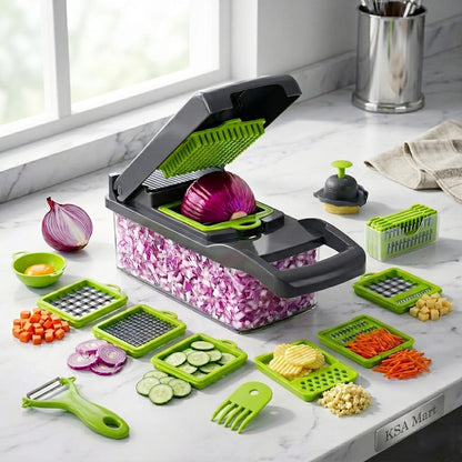 14-in-1 Multifunctional Vegetable Chopper & Mandoline Cutter