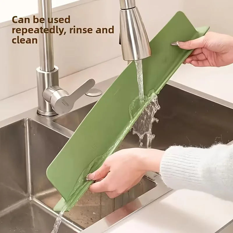 Silicone Kitchen Sink Splash Guard – Anti-Splash Water Protection Baffle